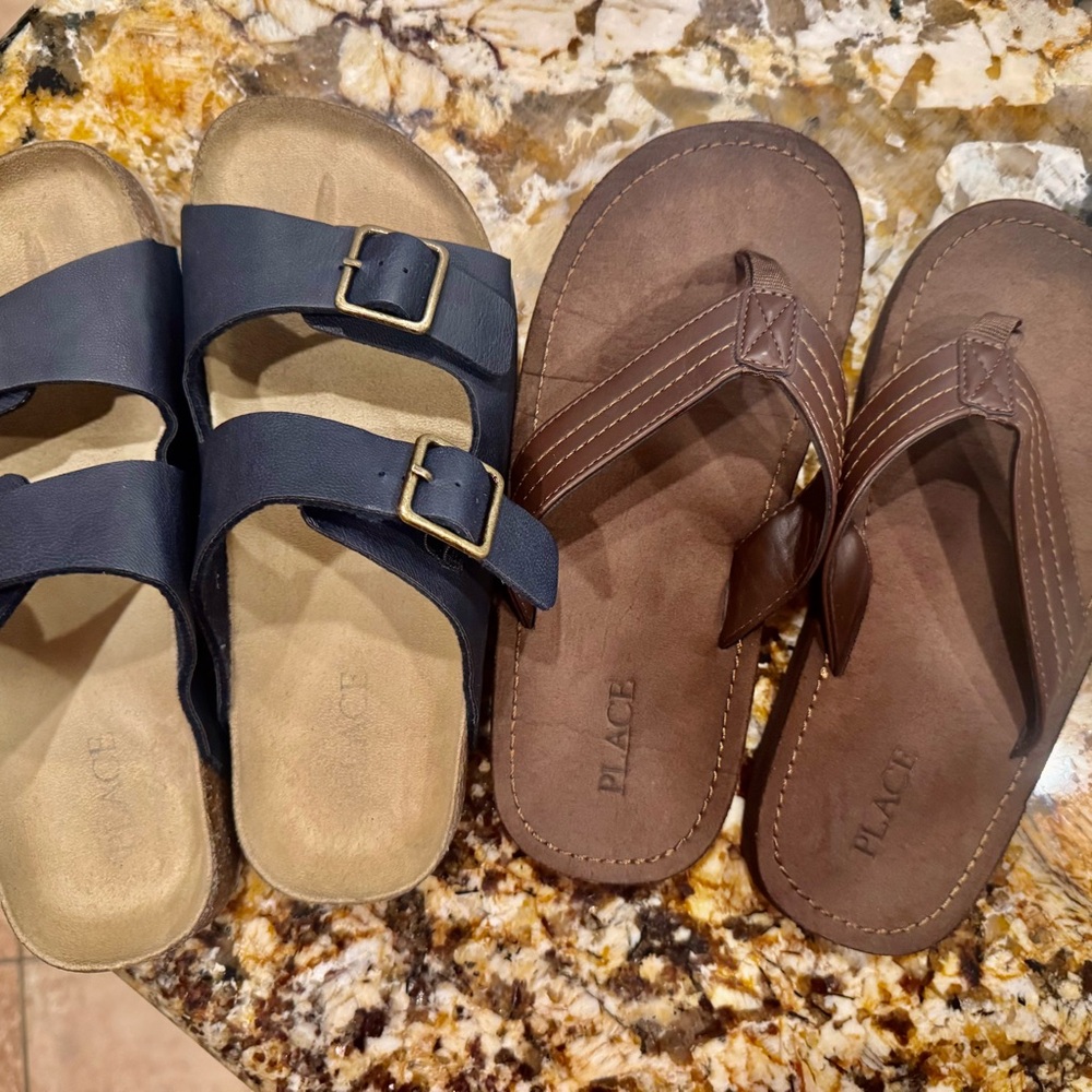 Boys Sandals Set in Navy and Brown